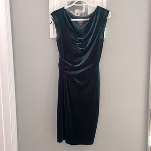 Green velvet Vince Camuto dress